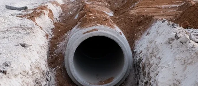 Rioleringsbuizen in de grond